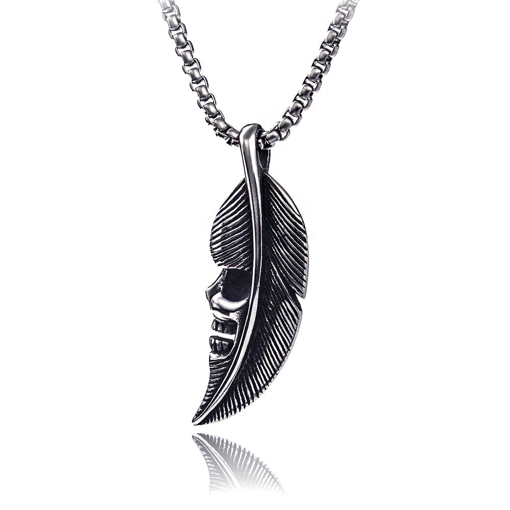 Wholesale  Retro Devil's Eye Necklace Men's Personality Trendy Hip Hop Titanium Steel Pendant Joker sweater chain